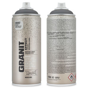 Montana Granit Effect Spray - Grey, 11 oz (Front and back of spray can)