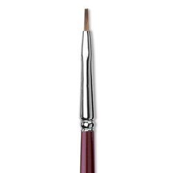Da Vinci Kolinsky Red Oil Sable Brush - Bright, Long Handle, Size 0