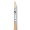 Escoda Clasico Chungking White Bristle Brush - Flat, Long Handle, Size 8