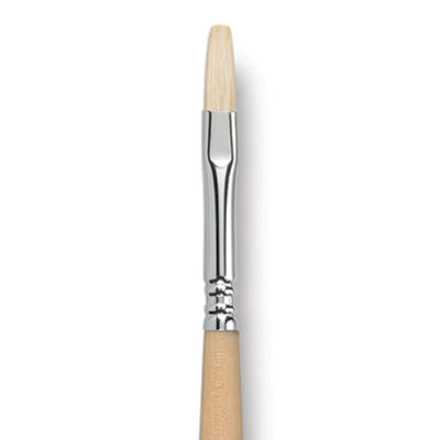 Escoda Clasico Chungking White Bristle Brush - Flat, Long Handle, Size 8