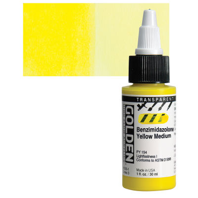 Golden High Flow Acrylics - Transparent Benzimidazolone Yellow Medium ...