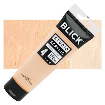 Open in modal - Blick Studio Acrylic Paint - Rosy Beige, 4 oz tube and swatch