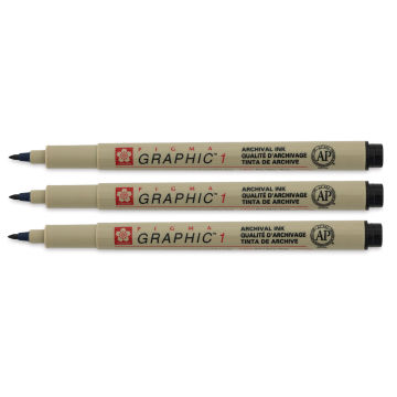 Sakura Pigma Graphic Pen 1mm Black 3PC