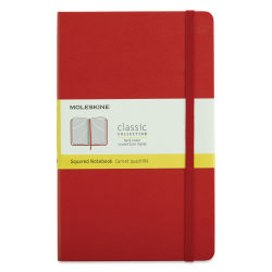 Moleskine Classic Hardcover Notebook - Scarlet Red, Gridded, 8-1/4" x 5"