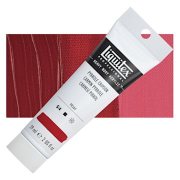 Open in modal - Liquitex Heavy Body Artist Acrylic - Pyrrole Crimson, 2 oz Tube and swatch