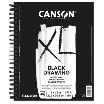 Canson XL Black Drawing Pad - 12" x 9", wire bound