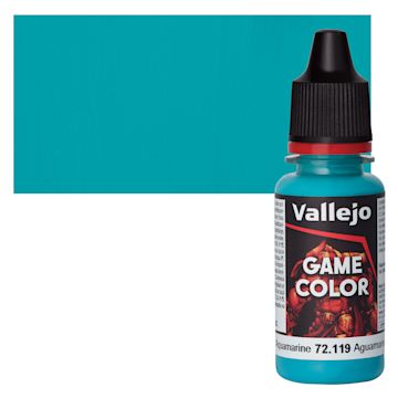 Open in modal - Vallejo Game Color Acrylic Paint - Aquamarine - Bottle and Swatch