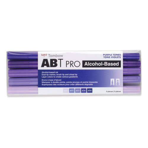 Tombow Abt Pro Alcohol Markers - Blue Tones, Set of 5