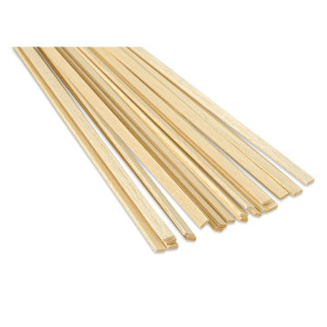Bud Nosen Balsa Wood Sticks - 1/8" x 3/8" x 36", Pkg of 20 (view of the ends)