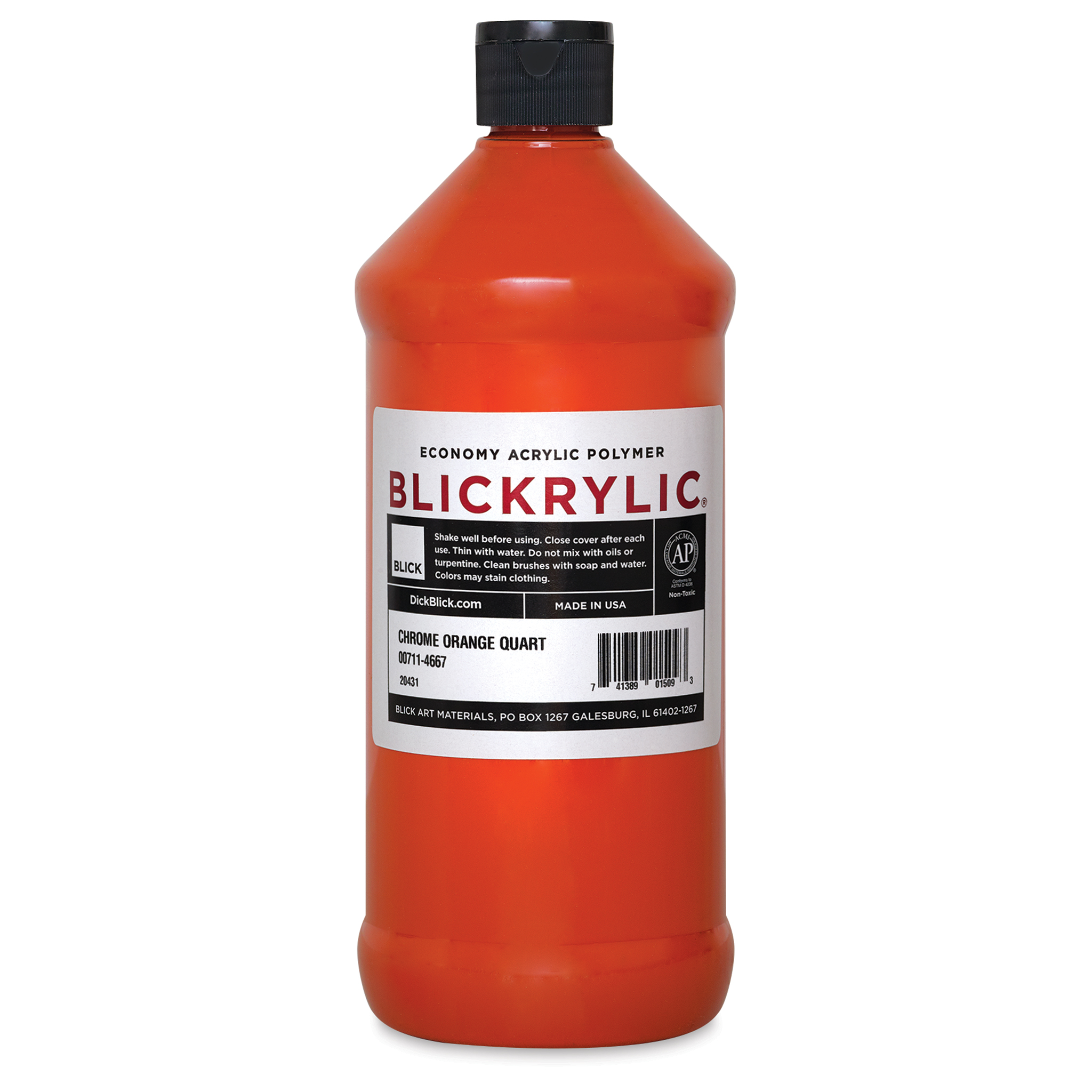 Blickrylic Student Acrylics - Primary Colors, Set of 6, 2 oz Bottles