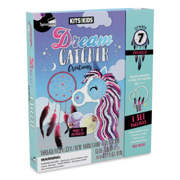 SpiceBox Kits for Kids Dreamcatcher Creations Kit (Front of packaging, Angled)