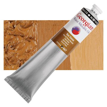 Open in modal - Georgian Water Mixable Oil - Raw Sienna, 200 ml tube and swatch