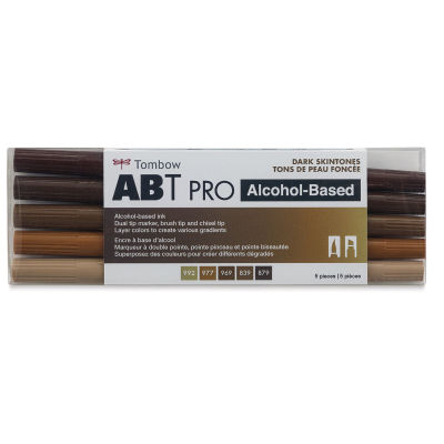 Tombow ABT PRO Alcohol Markers - Dark Skin Tones, Set of 5