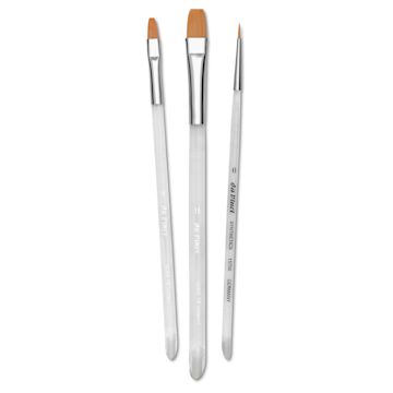 Open in modal - Da Vinci Nova Synthetic Brushes - Calligraphy Set, Short Handle, Set of 3, brushes laid out