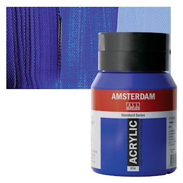 Open in modal - Amsterdam Standard Series Acrylic Paint  - Ultramarine, 500 ml, Bottle and swatch