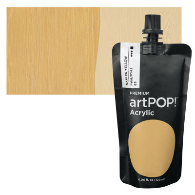 artPOP! Heavy Body Acrylic Paint - Naples Yellow, 120 ml Pouch with swatch