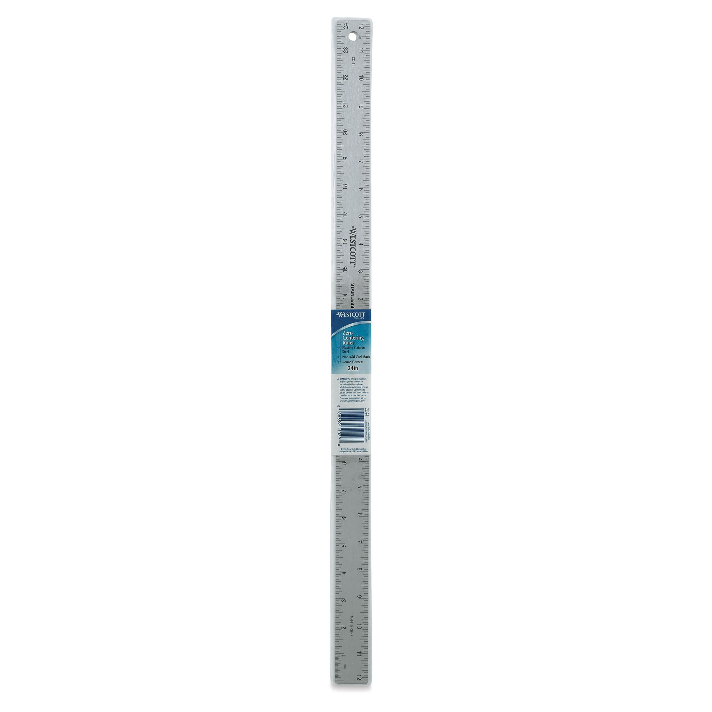 Westcott Plastic Zero Centering 18-Inch Ruler (CR-18)