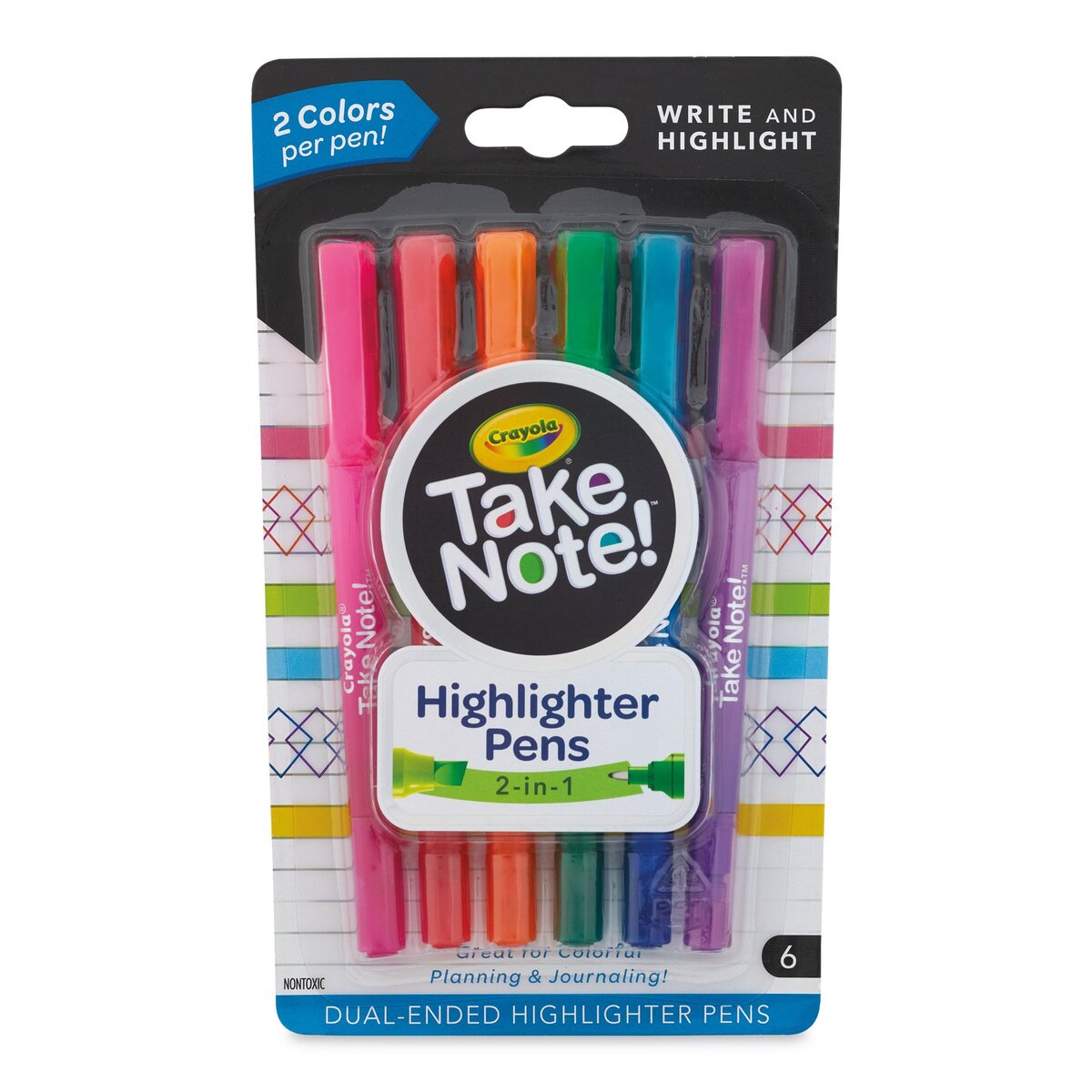 Crayola Take Note Erasable Highlighters School Art Supplies 6 Colors NEW! 