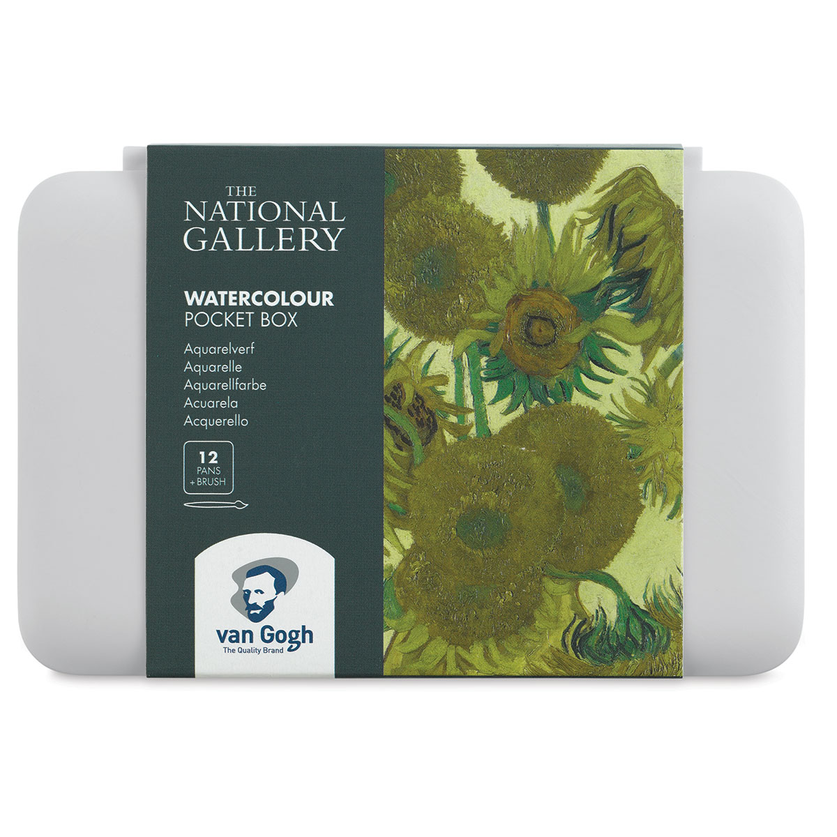 Van Gogh Watercolor Paint Set, Plastic Pocketbox, 12-Half Pan Muted Colors  Selection