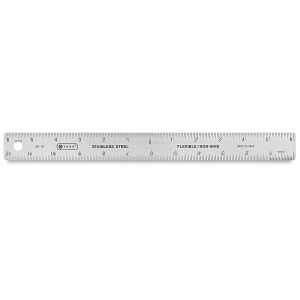 Metal Zero Centering Ruler - Front view of ruler shown horizontally