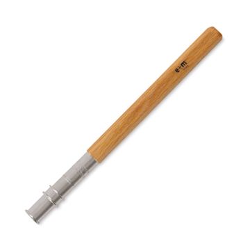 Open in modal - Peanpole Pencil Extender - Natural Beech Extender shown at angle