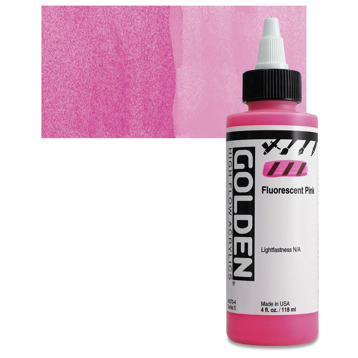 Golden High Flow Acrylic Paint Set, 5-color Fluorescent Set Pink