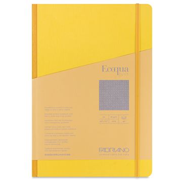 Open in modal - Fabriano Ecoqua Plus Fabric-Bound Notebook - Yellow, 8-1/4" x 11-7/10", Dot Grid, front cover