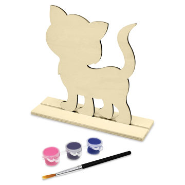 Krafty Kids Wood Décor Stand Painting Kit - Cat