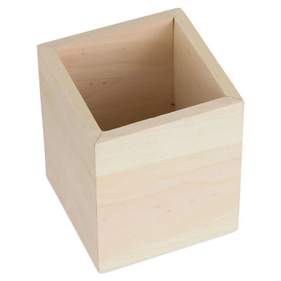 MultiCraft Wood Desk Organizers - Top Angled view of single square Organizer