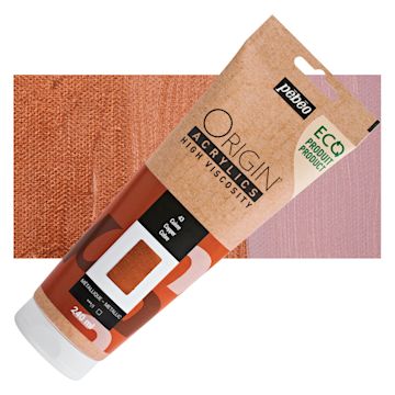 Open in modal - Pebeo Origin Acrylic Paint - Copper, 240 ml tube and swatch