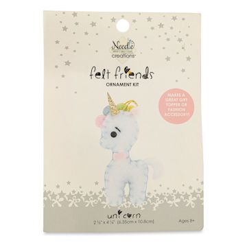 Open in modal - Needle Creations Felt Friends Unicorn Ornament Kit - Front of package