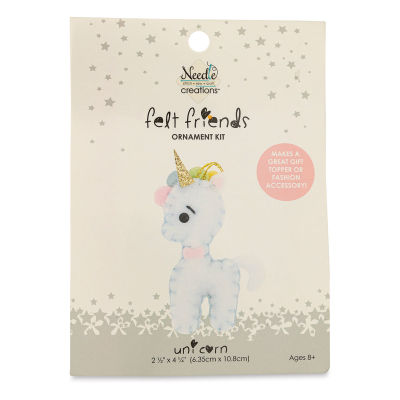 Needle Creations Felt Friends Unicorn Ornament Kit (Front of packaging)
