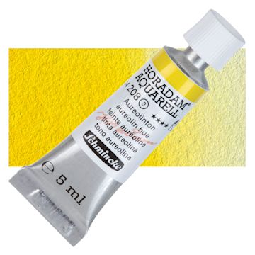 Open in modal - Schmincke Horadam Aquarell Artist Watercolor - Aureolin Hue, 5 ml tube and swatch