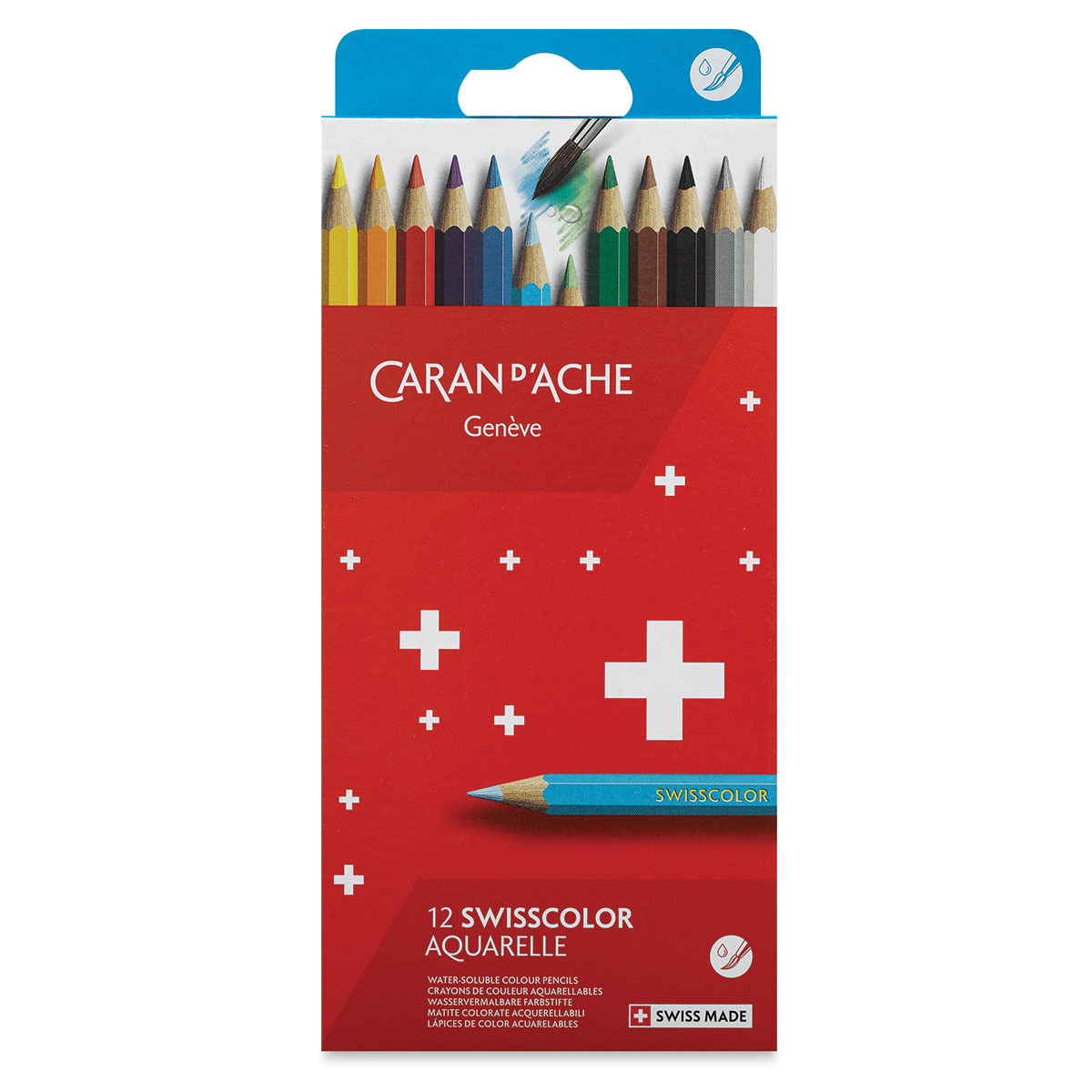 Caran d'Ache Swisscolor Water-Soluble Colored Pencils - Set of 30