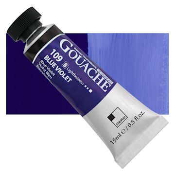 Open in modal - ShinHan Professional Designers Gouache - Blue Violet, 15 ml tube and swatch