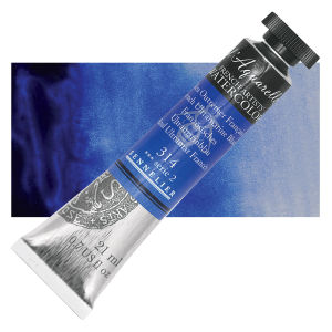 Sennelier French Artists' Watercolor - French Ultramarine Blue, 21 ml, Tube with Swatch