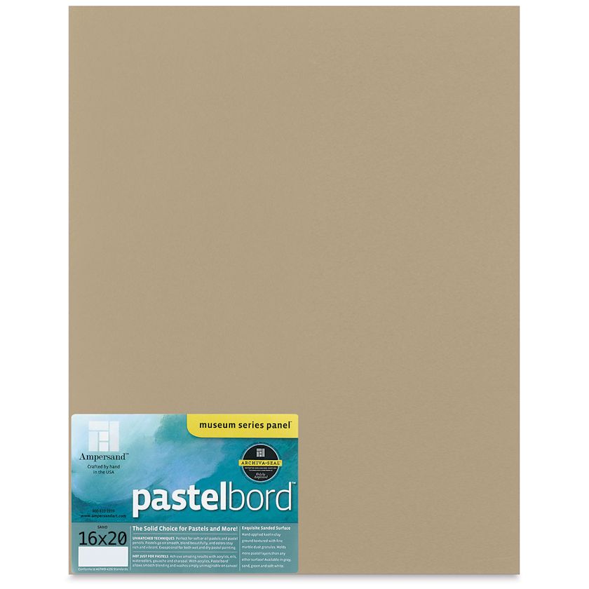 Ampersand Pastelbord Panel 16" x 20", 1/8" Profile, Sand BLICK Art