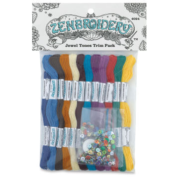 Design Works Zenbroidery Floss Trim Pack - Jewel Tones, Pkg of 12, front of the packaging