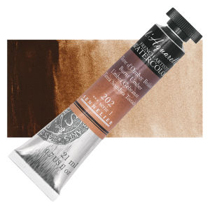 Sennelier French Artists' Watercolor - Burnt Umber, 21 ml, Tube with Swatch