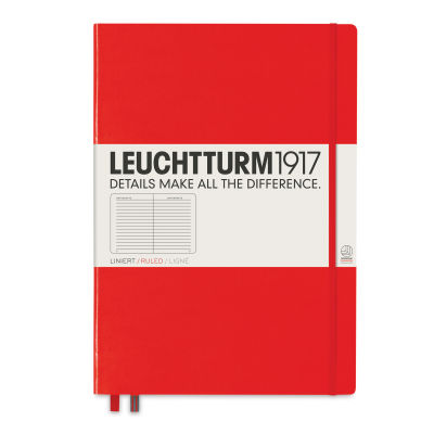 Leuchtturm1917 Ruled Hardbound Notebook - Red, Master, 8-3/4" x 12-1/2"