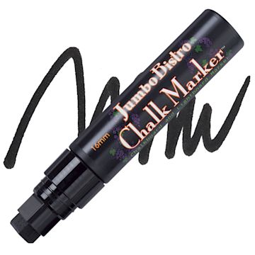 Open in modal - Marvy Uchida Bistro Chalk Marker - Black, 16 mm marker and swatch