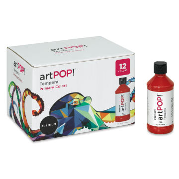 artPOP! Tempera Paint Set - Set of 12 (Red bottle outside packaging)