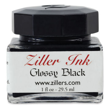 Ziller Ink - Front of Glossy Black bottle