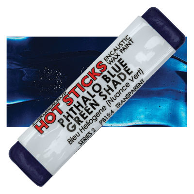 Enkaustikos Hot Sticks Encaustic Wax Paints - Phthalo Blue Green Shade, 13 ml stick