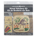 Leisure Arts Wood Stitchery Kit - Cottage, Square Panel