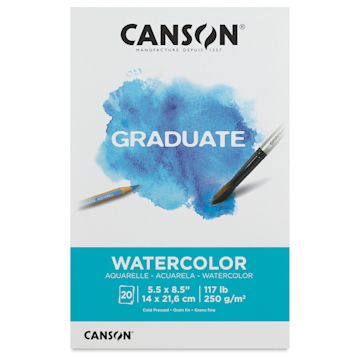 Open in modal - Canson Graduate Watercolor Pad - 5-1/2" x 8-1/2", front cover