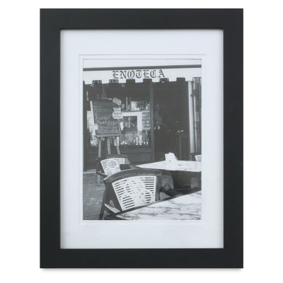 Gallery Solutions Digital Format Wood Frame - Black frame with photo of Italian Cafe