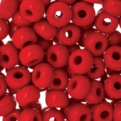 John Bead Czech Seed Beads - Red, Opaque, 32/0, 19 g