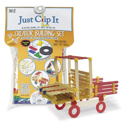 Just Clip It Build Sticks Creator's Kit - Front of package with Stick Vehicle
