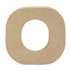 DecoPatch Paper Mache Small Kraft Letter - O, Lowercase, 3-1/2" W x 3-2/5" H x 1/2" D